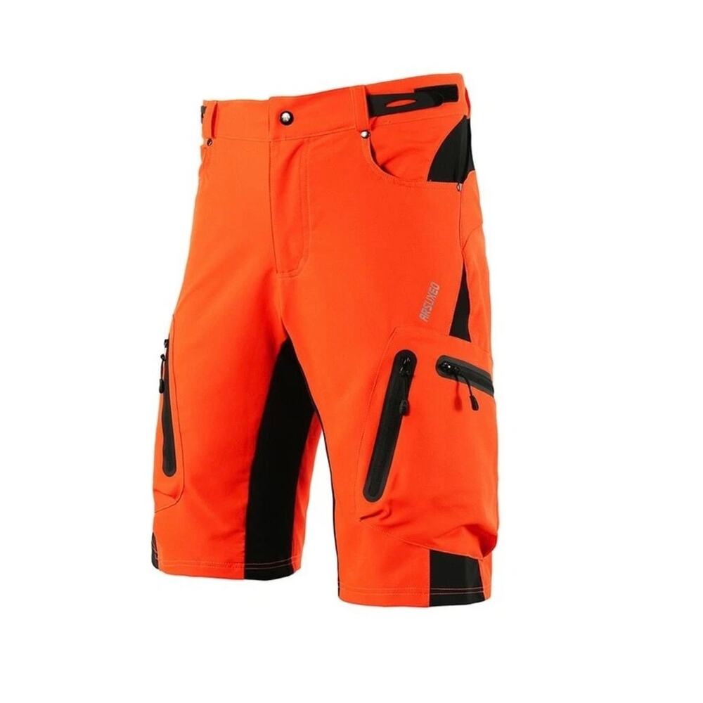 Arsuxeo Mountain Bike Shorts Size Large Neon Orange Cycling Shorts Trail Bike